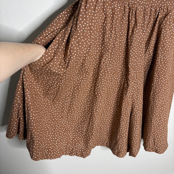 Anthropologie Maeve Sleeveless Square Neck Babydoll Romper Cotton Brown Size L - Picture 7 of 11